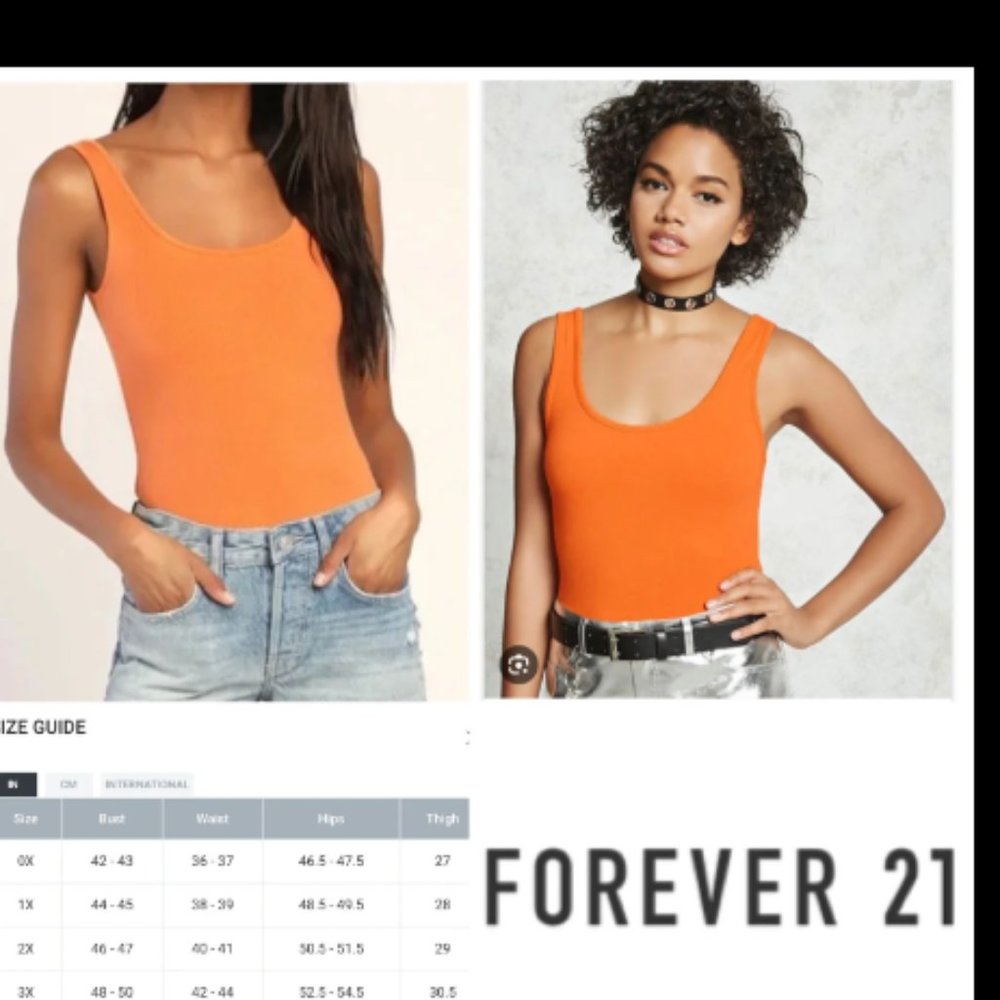 Forever 21 plus size 2X orange bodysuit